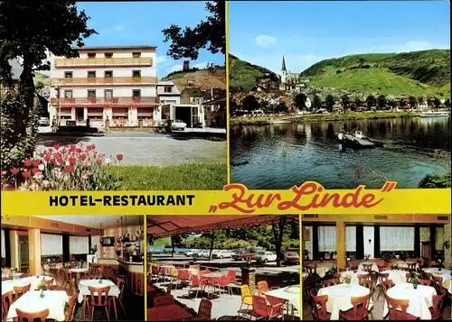 Ak Klotten an der Mosel, Hotel-Restaurant Zur Linde, Außenansicht, Speisesaal, Panorama