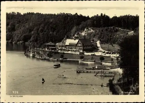 Ak Kriebstein in Mittelsachsen, Gasthaus an der Talsperre