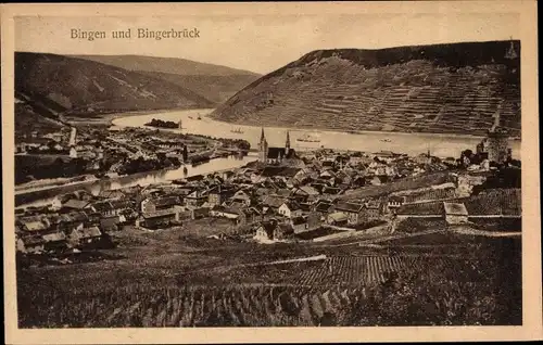 Ak Bingen am Rhein, Panorama und Bingerbrück