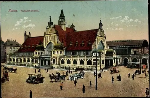 Ak Essen im Ruhrgebiet, Hauptbahnhof, Außenansicht