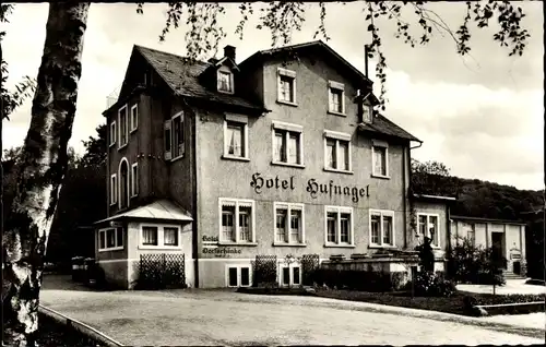 Ak Seeheim an der Bergstraße, Hotel Hufnagel, A. Suhrcke, K. A. Hess, Auffahrt, Garten