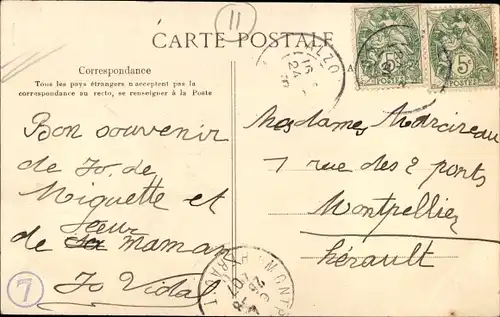 Ak Alzonne Aude, La Grande rue