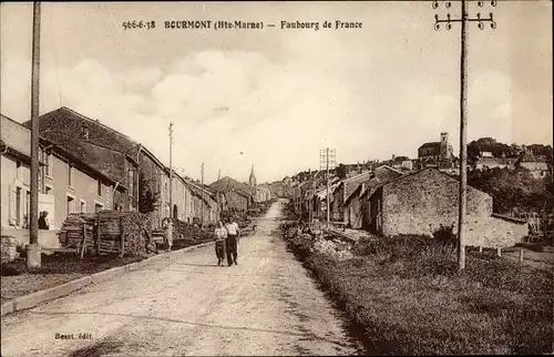 Ak Bourmont Haute-Marne, Faubourg de France