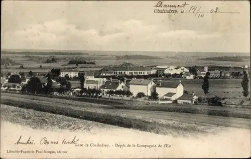 Ak Chalindrey Haute-Marne, La Gare, Depot de la Compagnie de L'Est