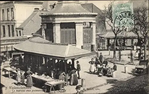 Ak Valenciennes Nord, Le marché aux poissons, Fischmarkt