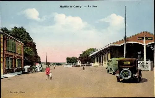 Ak Mailly le Camp Aube, La Gare