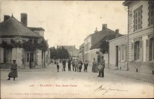 Ak Plancy l’Abbaye Aube, Rue Saint Victor