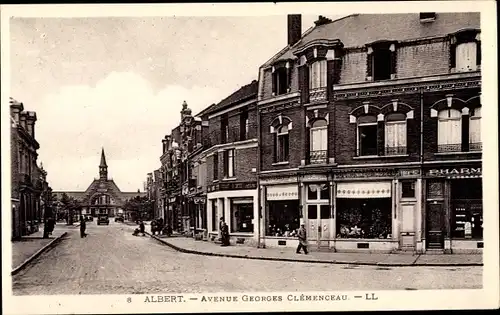 Ak Albert Somme, Avenue Georges Clemenceau
