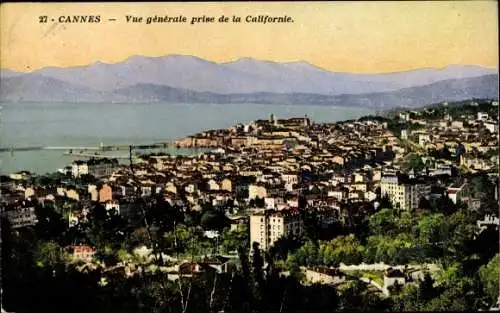 Ak Cannes Alpes Maritimes, Vue generale prise de la Californie