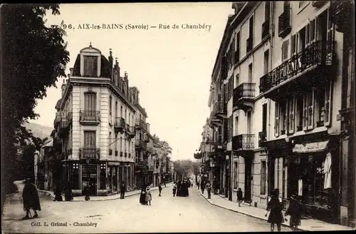 Ak Aix les Bains Savoie, Rue de Chambery