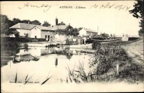 Ak Attigny Ardennes, L'Ecluse