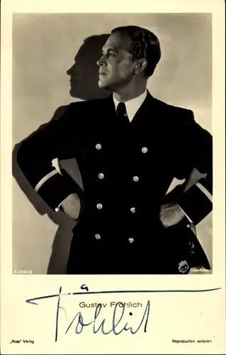 Ak Schauspieler Gustav Fröhlich, Portrait, Uniform, Ross Verlag