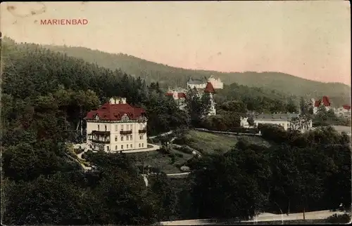 Ak Mariánské Lázně Marienbad Region Karlsbad, Teilansicht