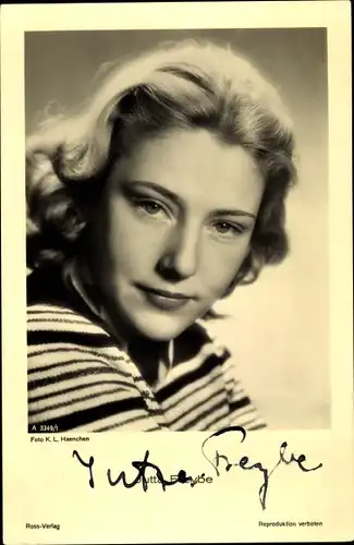 Ak Schauspielerin Jutta Freybe, Ross Verlag A 3349 1, Portrait