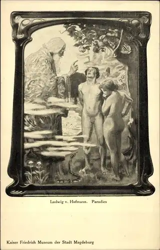 Künstler Ak Hoffmann, Ludwig, Paradies, Adam und Eva