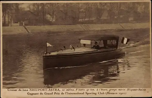 Ak Cruiser de luxe Nieuport Astra, Gagnant du Grand Prix de l'International Sporting Club, Monaco