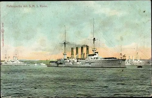 Ak Deutsches Kriegsschiff, SMS Roon, Großer Kreuzer