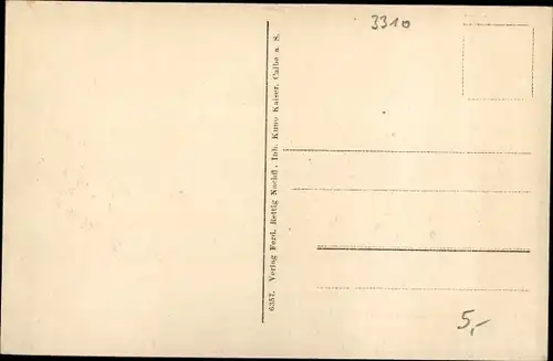 Passepartout Ak Calbe an der Saale, Teilansicht mit Hexenturm