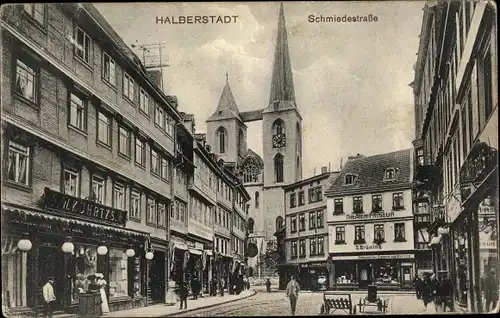 Ak Halberstadt am Harz, Schmiedestraße