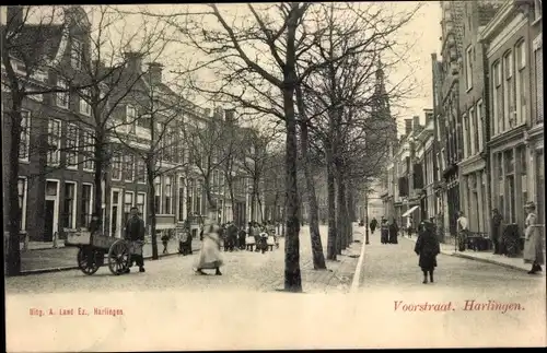 Ak Harlingen Friesland Niederlande, Voorstraat