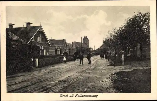 Ak Kollumerzwaag Friesland Niederlande, Straßenpartie