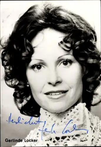 Ak Schauspielerin Gerlinde Locker, Portrait, Autogramm