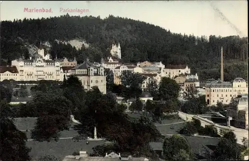 Ak Mariánské Lázně Marienbad Region Karlsbad, Parkanlagen