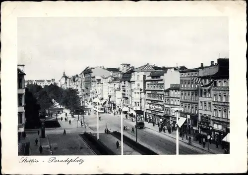 Ak Szczecin Stettin Pommern, Paradeplatz