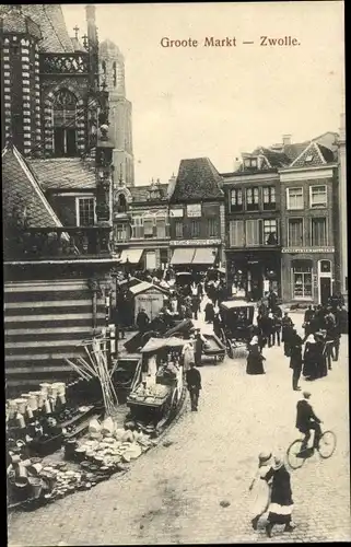 Ak Zwolle Overijssel Niederlande, Groote Markt