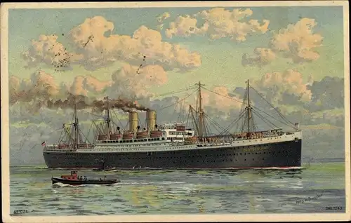 Künstler Ak Dampfer Deutschland, HAPAG