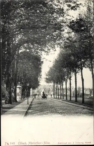 Ak Lübeck in Schleswig Holstein, Partie in der Hüxtertorallee