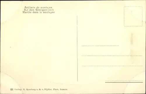 Ak Schweizer Armee, Gebirgsartillerie auf dem Gebirgsmarsch, Artillerie de montagne