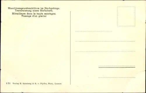 Ak Schweizer Armee, Gebirgsartillerie, Artillerie de montagne, Maschinengewehrschützen, Gletscher