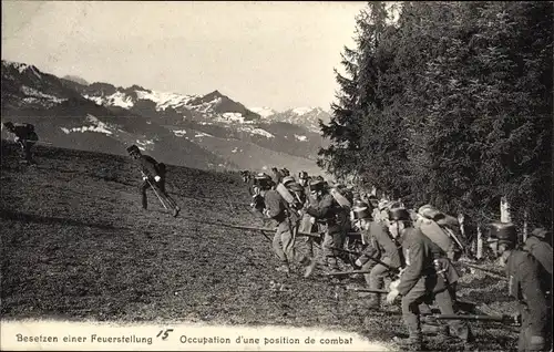 Ak Schweizer Armee, Besetzen einer Feuerstellung, Occupation d'une position de combat