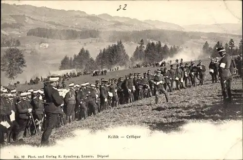 Ak Schweizer Armee, Kritik, Critique