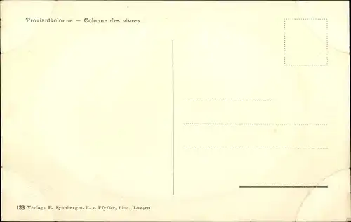 Ak Schweizer Armee, Gebirgsartillerie, Artillerie de montagne, Proviantkolonne, Colonne des vivres