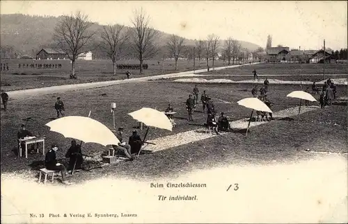 Ak Schweizer Armee, Beim Einzelschießen, Tir individuel