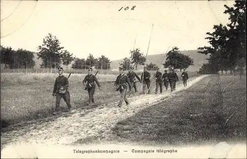Ak Schweizer Armee, Telegraphenkompagnie, Compagnie de telegraphe