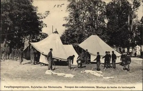 Ak Schweizer Armee, Verpflegungstruppen, Troupes des subsistances, tentes de boulangerie,Bäckerzelte