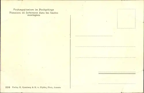 Ak Schweizer Armee, Festungspioniere im Hochgebirge, pionniers de forteresse