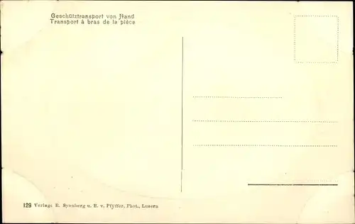 Ak Schweizer Armee, Gebirgsartillerie, Artillerie de montagne, Geschütztransport von Hand