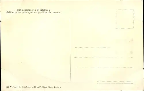 Ak Schweizer Armee, Gebirgsartillerie in Stellung, Artillerie de montagne en position de combat