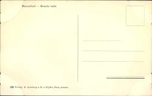 Ak Schweizer Armee, Gebirgsartillerie, Artillerie de montagne, Marschhalt, Grande halte