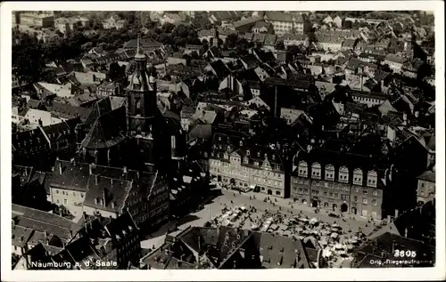 Ak Naumburg an der Saale, Fliegeraufnahme vom Marktplatz