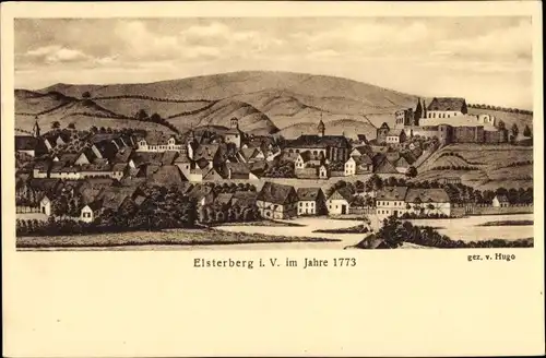 Künstler Ak Hugo, Elsterberg an der Weißen Elster Vogtland, Die Stadt 1773