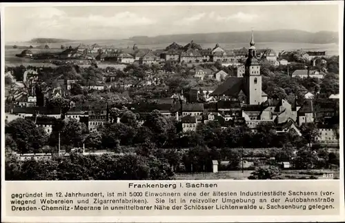 Ak Frankenberg an der Zschopau Sachsen, Panorama vom Ort