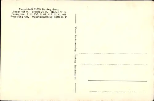 Ak Dampfer New York, HAPAG