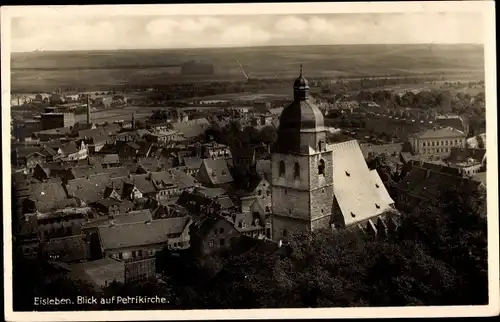 Ak Lutherstadt Eisleben in Sachsen Anhalt, Blick auf Petrikirche, Panorama