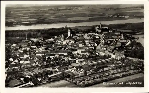 Ak Pretzsch an der Elbe Bad Schmiedeberg, Luftaufnahme