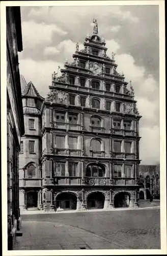 Ak Braunschweig in Niedersachsen, Blick zum Gewandhaus